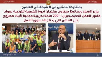 وزير العمل ومحافظ مطروح يطلقان حلقة نقاشية للتعريف بمواد قانون العمل الجديد