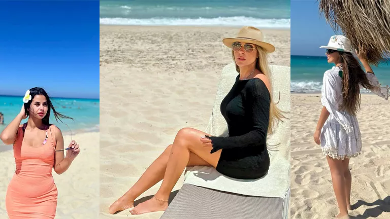 20 صورة لنجوم الفن بإطلالات جريئة على شاطئ البحر