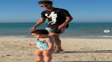 3 صور لإمام عاشور وابنته أثناء عطلة الصيف