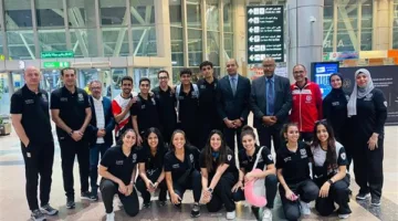 وفد من وزارة الشباب والرياضة يرحب بأبطال منتخب المبارزة