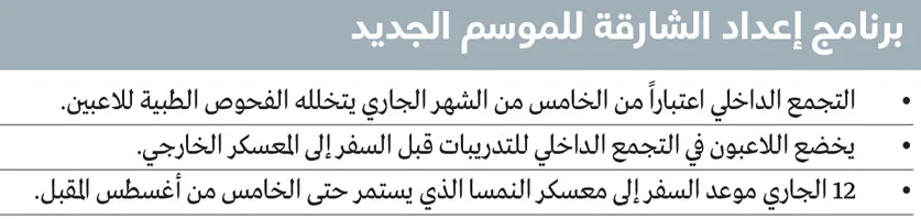 الشارقة يتدرب في النمسا بدلاً من صربيا ويشارك في خمس مباريات تحضيرية. الشارقة يتدرب في النمسا بدلاً من صربيا ويشارك في خمس مباريات تحضيرية.