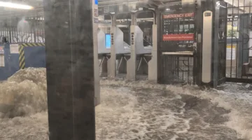 نيويورك ونيوجيرسي submerged in water