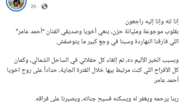 رحيل الفنان الشعبي أحمد عامر