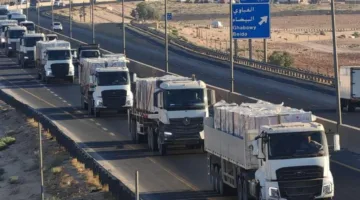 قافلة مساعدات جديدة من الأردن تضم 60 شاحنة في طريقها إلى غزة