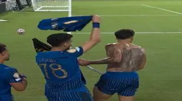 7 لقطات لاحتفال ليوناردو بهدفه التاريخي في المونديال أمام مان سيتي
