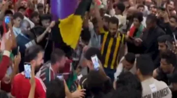 7 لقطات لجماهير الاتحاد السعودي تحتفل مع فريق فلامينغو البرازيلي