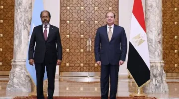 الرئيس السيسي يرحب بالرئيس الصومالي حسن شيخ محمود في مدينة العلمين