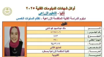 مدير تعليم القليوبية يهنئ الطلبة الأوائل في الدبلومات الفنية على مستوى البلاد
