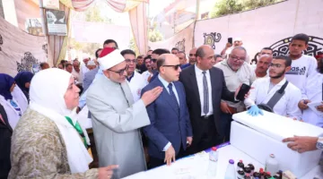 محافظ كفر الشيخ يزور القافلة الطبية التنموية الشاملة في قرية سنهور المدينة بدسوق