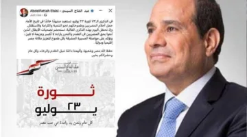 الرئيس السيسي في ذكرى ثورة 23 يوليو: ن reaffirm التزامنا بتعزيز مكانة مصر.