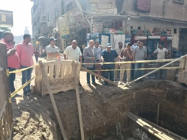 نائب محافظ الجيزة يزور مشروع sewage pipeline في المتربة والحفرية بمركز أوسيم