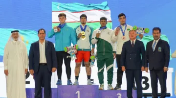 عبدالله القيصوم يتوج بالميدالية الفضية في منافسات الخطف ببطولة آسيا لرفع الأثقال