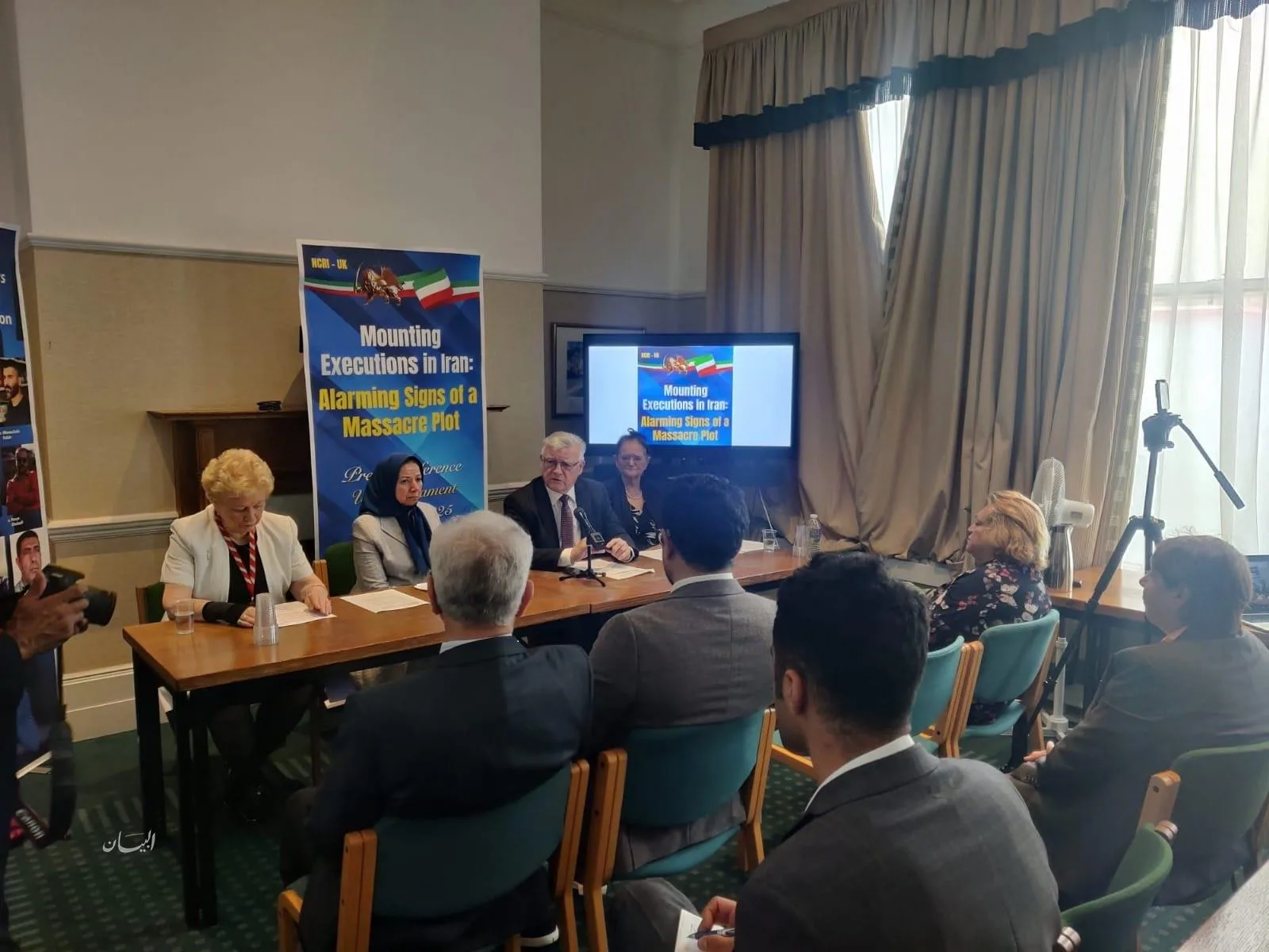 مؤتمر صحفي بالبرلمان البريطاني ينبه إلى خطر وقوع مذبحة جديدة للسجناء السياسيين في إيران مؤتمر صحفي بالبرلمان البريطاني ينبه إلى خطر وقوع مذبحة جديدة للسجناء السياسيين في إيران