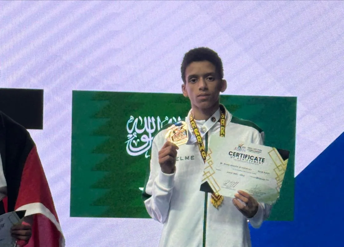 خالد الشهراني يمنح السعودية ميدالية برونزية في بطولة آسيا للتايكوندو.