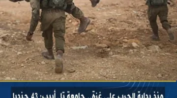 منذ انطلاق الحرب على غزة.. جامعة تل أبيب: 43 جندياً إسرائيلياً أقدموا على إنهاء حياتهم.