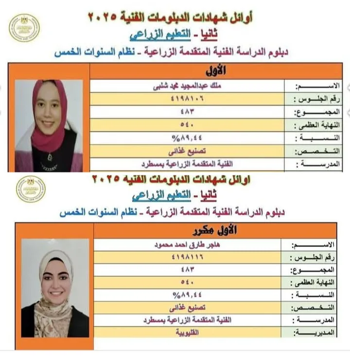 محافظة القليوبية تحتفل بتكريم الأوائل في الدبلومات الفنية محافظة القليوبية تحتفل بتكريم الأوائل في الدبلومات الفنية