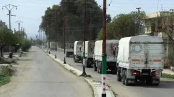 قافلة مساعدات إنسانية تصل إلى السويداء في جنوب سوريا