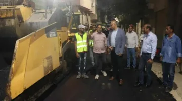 محافظ القليوبية يقوم بجولة ليلية لمتابعة أعمال الرصف في مدينة بنها