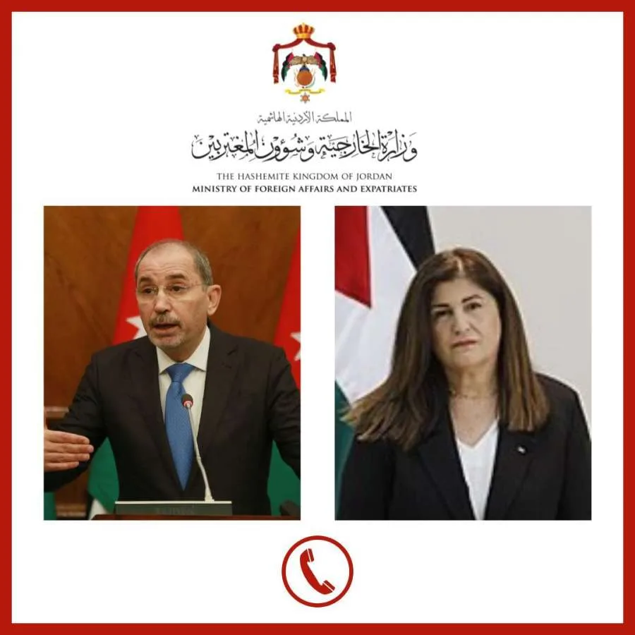 الصفدي يتباحث هاتفياً مع نظيرته الفلسطينية حول إجراءات إنهاء العدوان.