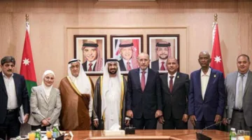 الصفدي يرحب برئيس البرلمان العربي محمد أحمد اليماحي ووفد برلماني عربي مصاحب.