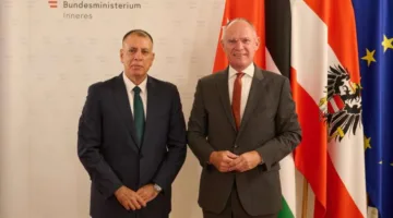 وزير الداخلية مازن الفراية يجتمع مع نظيره النمساوي في فيينا (صور)