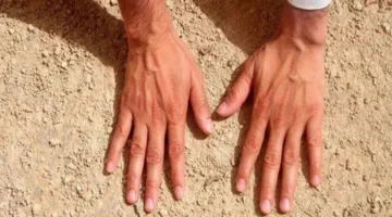اكتفى بمسح يديه في التيمم دون وجهه.