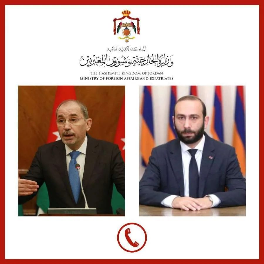 الصفدي يتواصل هاتفياً مع وزير الخارجية الأرمني