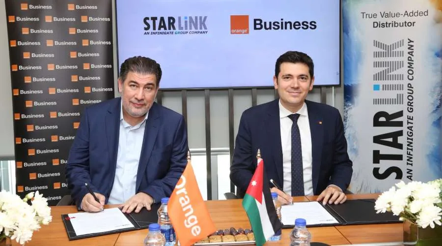شراكة استراتيجية بين أورنج الأردن وStarLink الرائدة في التحول الرقمي لتقديم أحدث الحلول التكنولوجية للمنشآت شراكة استراتيجية بين أورنج الأردن وStarLink الرائدة في التحول الرقمي لتقديم أحدث الحلول التكنولوجية للمنشآت