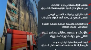 آثار حريق سنترال رمسيس: البرلمان يتدخل والدفاع المدني يستمر في عمليات التبريد