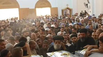 أجراس الحزن تدق في كنائس المنيا لتوديع “عرائس السماء” ضحايا حادث انقلاب السيارة.