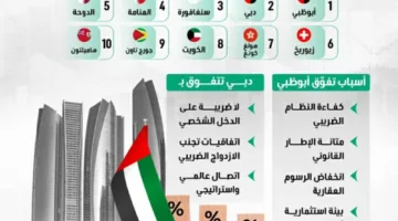 أكثر المدن ملاءمة للضرائب في 2025: أبوظبي في المقدمة