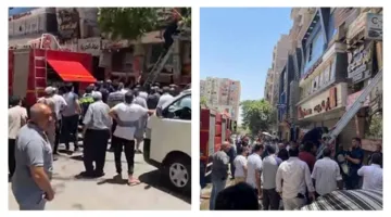 إخماد حريق داخل متجر في مركز تجاري بالمنيا