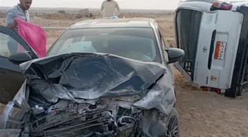 إصابة 14 فردًا جراء حادث خطير في بني سويف.. “تصادم بين سيارتين”
