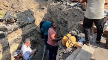 إصلاح العطل الكهربائي واستعادة المياه في المناطق المتضررة بالجيزة