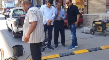 إنشاء مطبات صناعية في شوارع سيدي سالم بكفر الشيخ