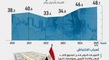 احتياطي مصر من النقد الأجنبي خلال 5 سنوات: استمرار عملية التعافي