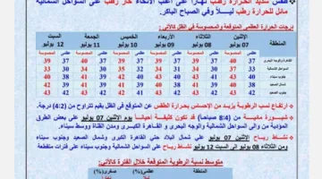 ارتفاع درجات الحرارة واضطراب في البحر.. تنبيهات عاجلة من “الأرصاد” حول حالة الطقس يوم الاثنين