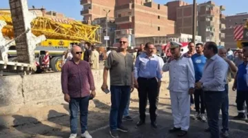 استئناف الحركة المرورية في الطريق الزراعي بعد تصليح وتشغيل كوبرى طوخ