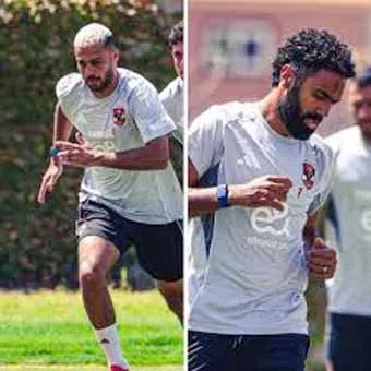 استعداد ثنائي الأهلي الشحات وبيكهام لمباراة البنزرتي