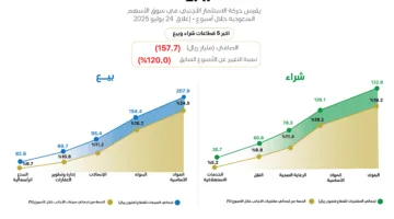 اكتشف نشاط المستثمرين الأجانب في سوق الأسهم السعودية والقطاعات الأكثر استثماراً ومبيعاً خلال الأسبوع الماضي.