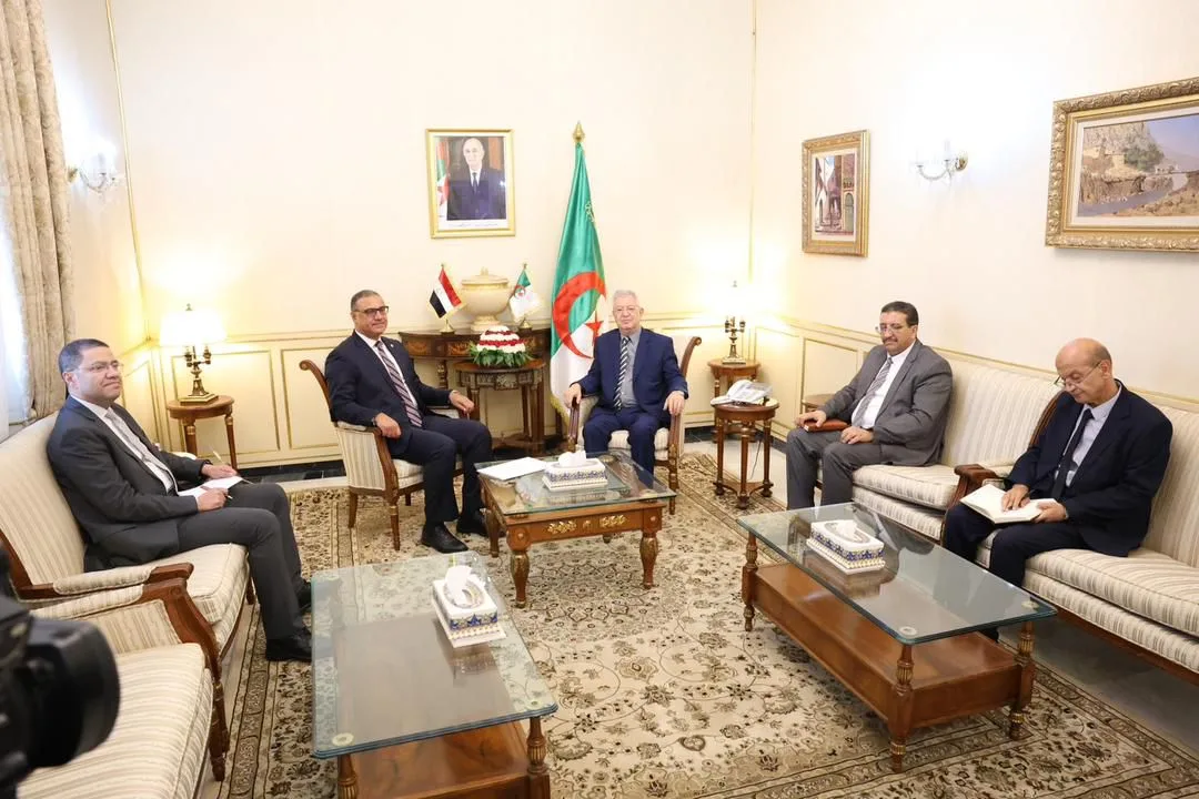 السفير المصري يقدم إلى رئيس مجلس الأمة الجزائري رسالة من رئيس الشيوخ السفير المصري يقدم إلى رئيس مجلس الأمة الجزائري رسالة من رئيس الشيوخ