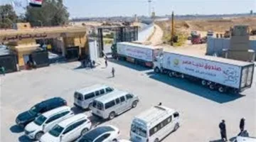 القافلة الخامسة من المساعدات الإنسانية من مصر إلى غزة تحمل 6 آلاف طن من السلع الغذائية والإغاثية.