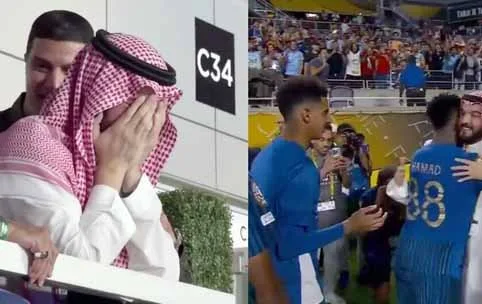 الهلال يحقق فوزاً على بطل أوروبا ورئيس النادي السعودي بن نافل يذرف الدموع. الهلال يحقق فوزاً على بطل أوروبا ورئيس النادي السعودي بن نافل يذرف الدموع.