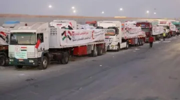 انطلاق تدفق الشاحنات المحملة بالمساعدات المصرية إلى قطاع غزة