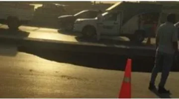 انهيار أرضي على طريق الأوتوستراد يؤدي إلى زيادة زحمة السيارات