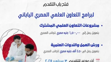 بدء استقبال الطلبات لبرامج التعاون البحثي والابتكاري بين مصر واليابان