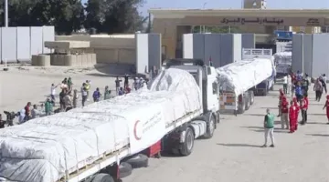 بدء وصول شاحنات الإغاثة من مصر إلى قطاع غزة
