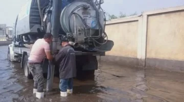 تابع جهود حي شرق مدينة نصر للتخلص من تجمعات مياه الأمطار