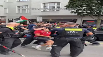 تحت شعار الأهلي”.. الشرطة الألمانية تعتقل المتظاهرين في برلين