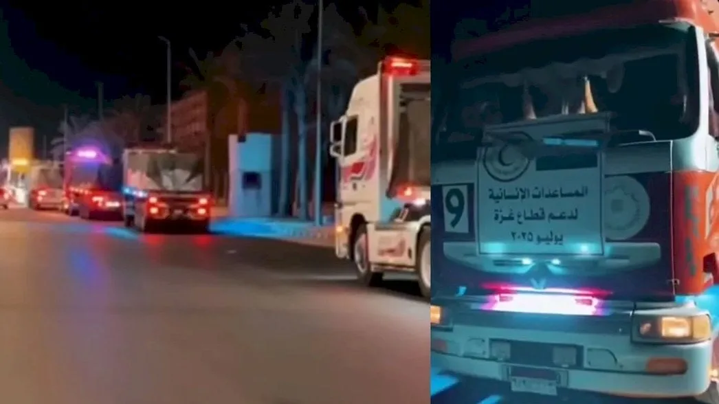 تدفق قوافل المساعدات المصرية نحو غزة